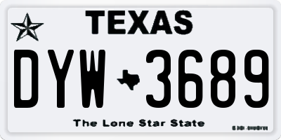 TX license plate DYW3689