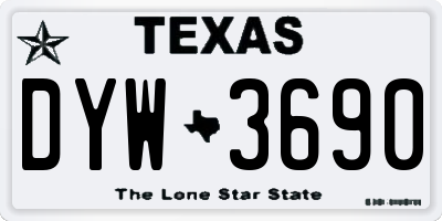 TX license plate DYW3690
