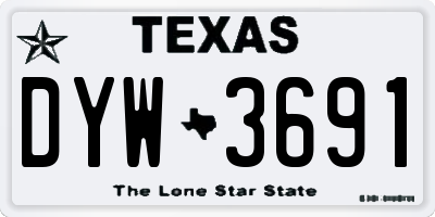 TX license plate DYW3691