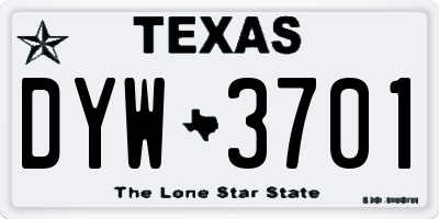 TX license plate DYW3701