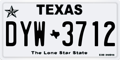 TX license plate DYW3712