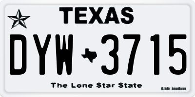 TX license plate DYW3715