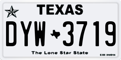 TX license plate DYW3719