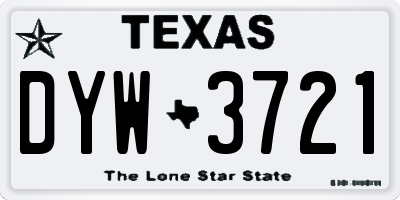 TX license plate DYW3721