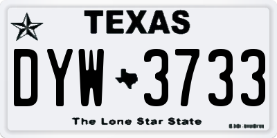 TX license plate DYW3733