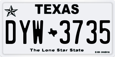TX license plate DYW3735