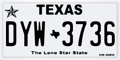 TX license plate DYW3736