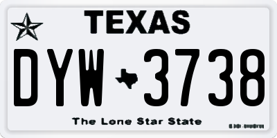 TX license plate DYW3738
