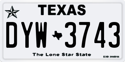 TX license plate DYW3743