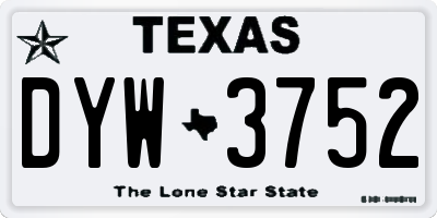 TX license plate DYW3752