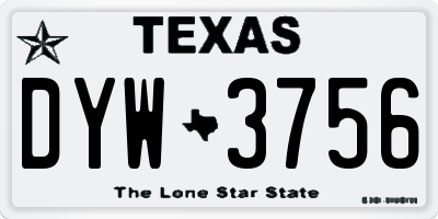 TX license plate DYW3756