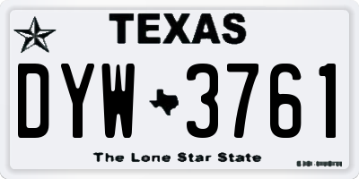 TX license plate DYW3761