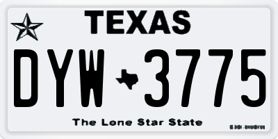 TX license plate DYW3775