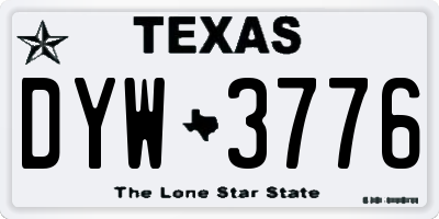 TX license plate DYW3776