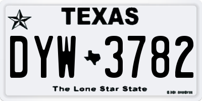 TX license plate DYW3782