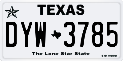 TX license plate DYW3785