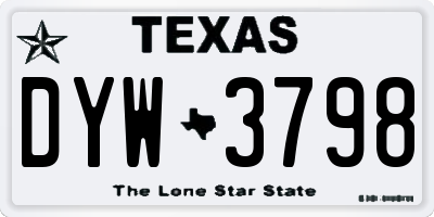 TX license plate DYW3798