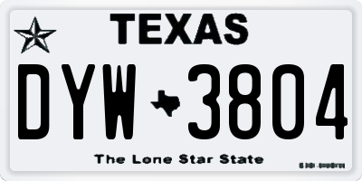 TX license plate DYW3804
