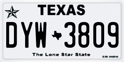 TX license plate DYW3809
