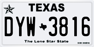 TX license plate DYW3816