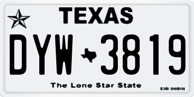 TX license plate DYW3819