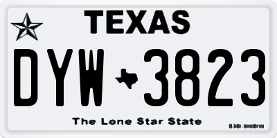 TX license plate DYW3823