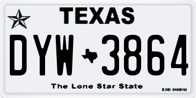 TX license plate DYW3864