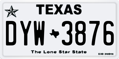 TX license plate DYW3876