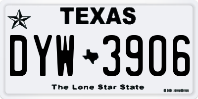 TX license plate DYW3906