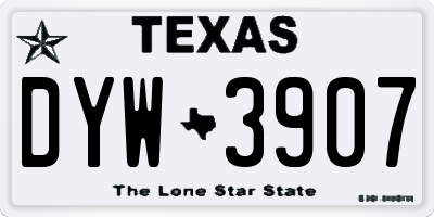 TX license plate DYW3907