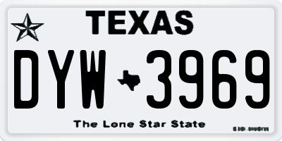 TX license plate DYW3969