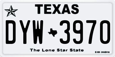 TX license plate DYW3970