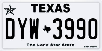 TX license plate DYW3990
