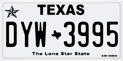 TX license plate DYW3995