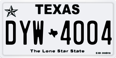 TX license plate DYW4004