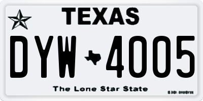 TX license plate DYW4005