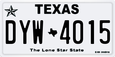 TX license plate DYW4015