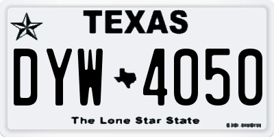 TX license plate DYW4050