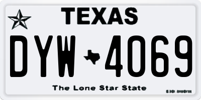 TX license plate DYW4069