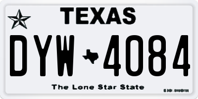 TX license plate DYW4084