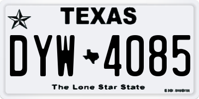 TX license plate DYW4085