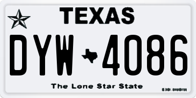 TX license plate DYW4086