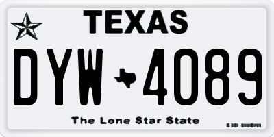TX license plate DYW4089