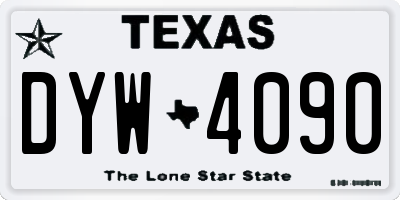 TX license plate DYW4090