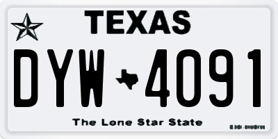 TX license plate DYW4091