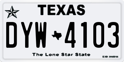 TX license plate DYW4103