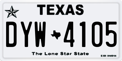 TX license plate DYW4105