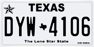 TX license plate DYW4106