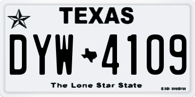 TX license plate DYW4109