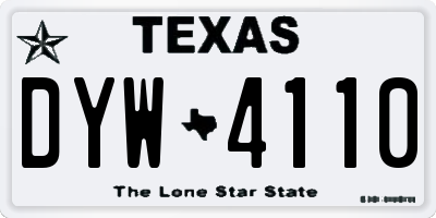 TX license plate DYW4110